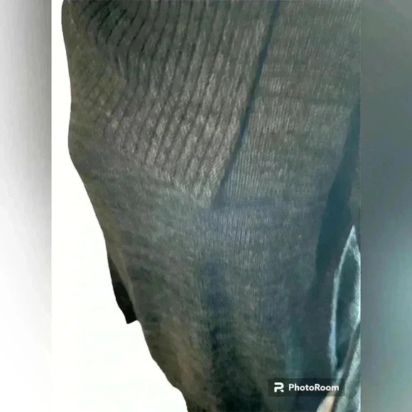 Matty M Women's Size Large Sweater Gray Asymmetrical Cowl Neck Long Sleeve - Picture 5 of 9